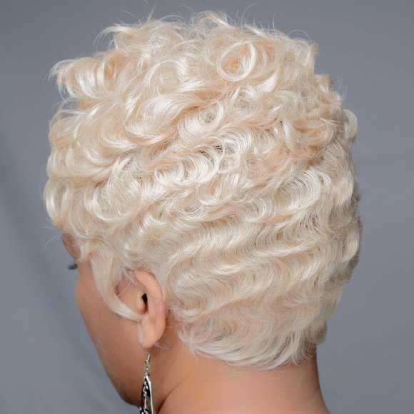 Wavy Curly Pixie w/ Lace Parting - Picture 7 of 9